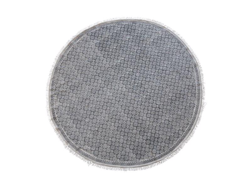 Chic Antique - Tæppe m. cirkelmønster ø150 cm. Antique sort