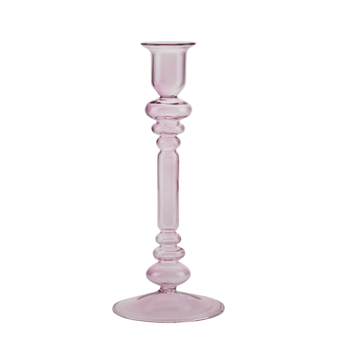 Bahne - Glas lysestage, rosa 28,5 cm.