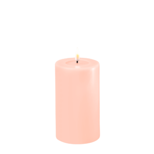 Deluxe Homeart - Lys rosa bloklys 7,5x12,5 cm.