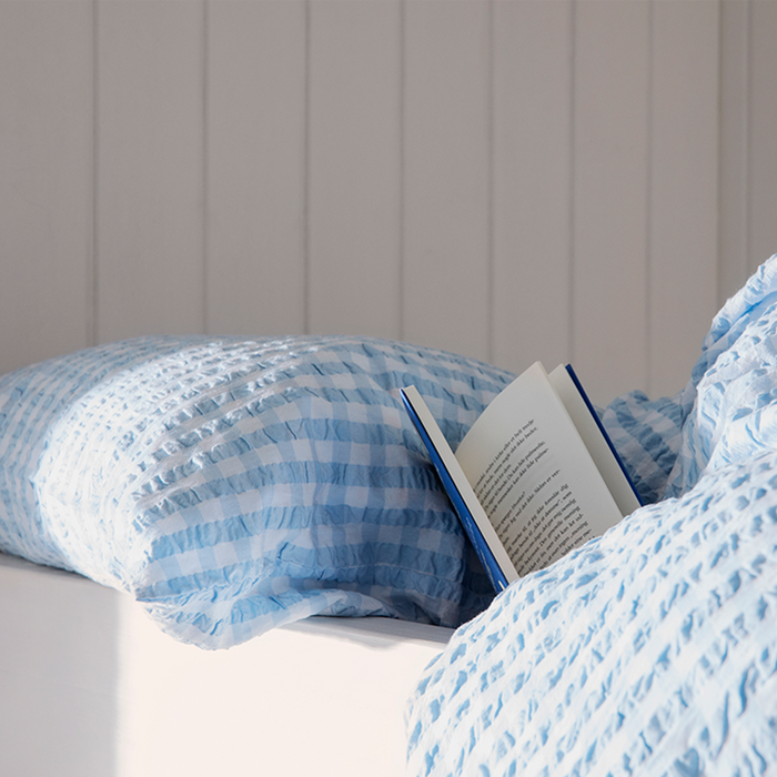 JUNA - sengetøj Bæk&Bølge Lys blå/Hvid, 140 cm x 220 cm
