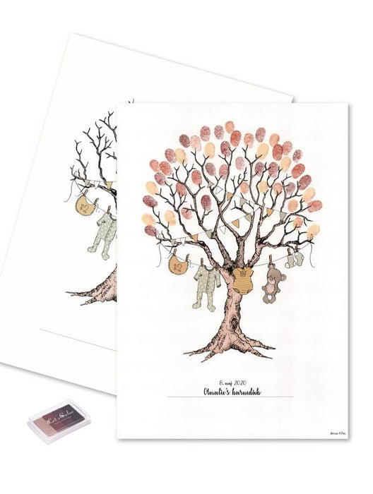 Mouse & Pen - Fingerprint barnedåbs træ, brun