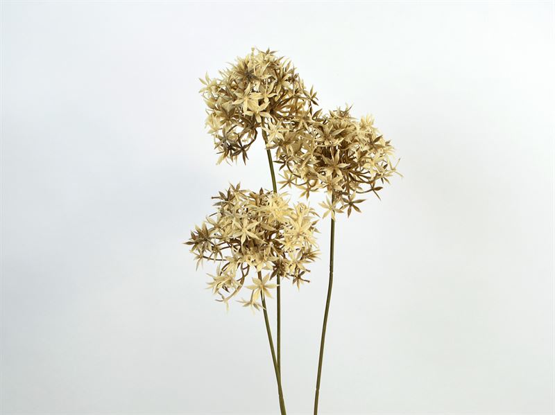 Kunstig allium stilk, m/3 blomster, cream, 60 cm (1421-25)
