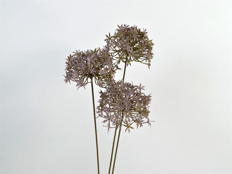 Kunstig allium stilk, m/3 blomster, purple, 60 cm (1421-08)