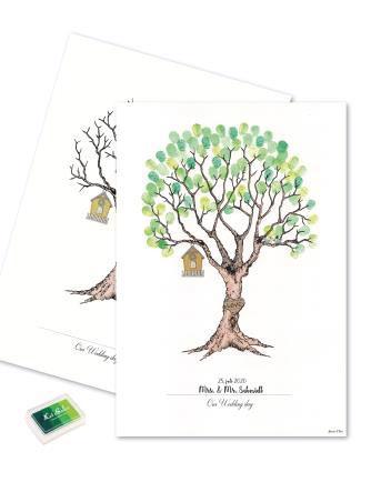 Mouse & Pen - Bryllupstræ, fingerprint grøn