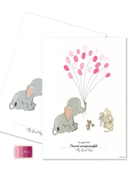 Mouse & Pen - Fingerprint elefant ballon, pink