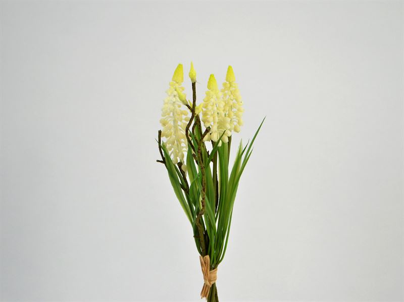 Kunstig perle hyacint creme mixed buket 30 cm (2219-01)