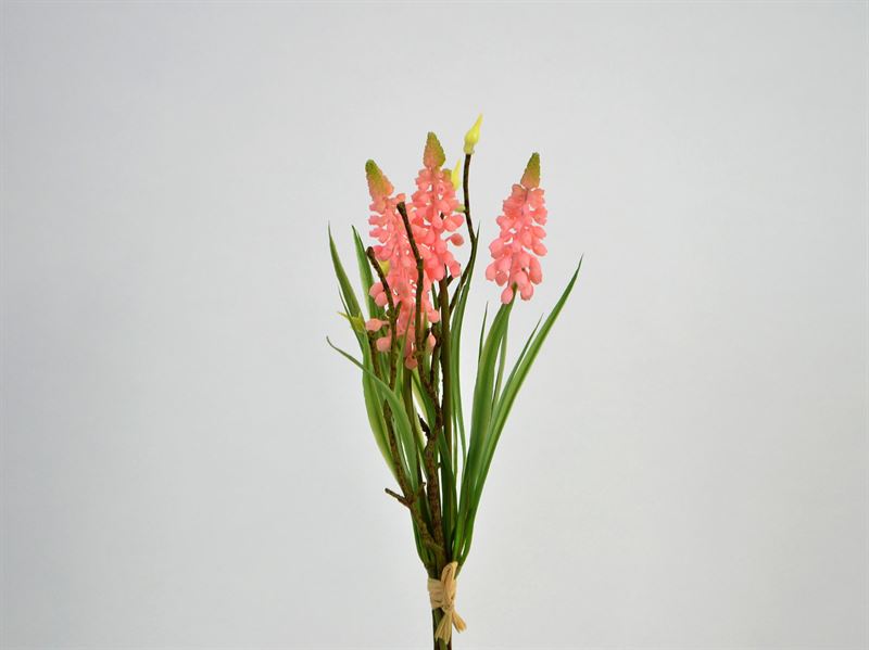 Kunstig perle hyacint rosa mixed buket 30 cm (2219-09)