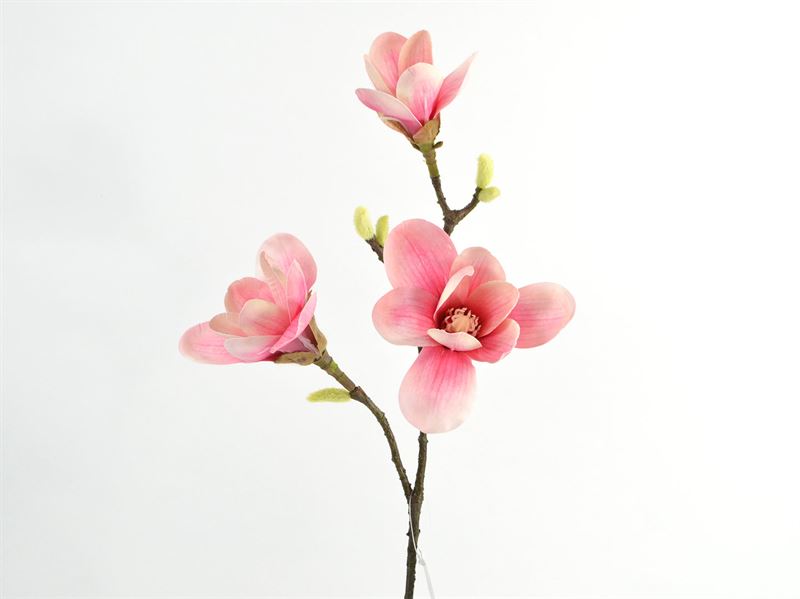 Deko Florale - Kunstig magnolia stilk, lyserød, 56 cm (2617-25)