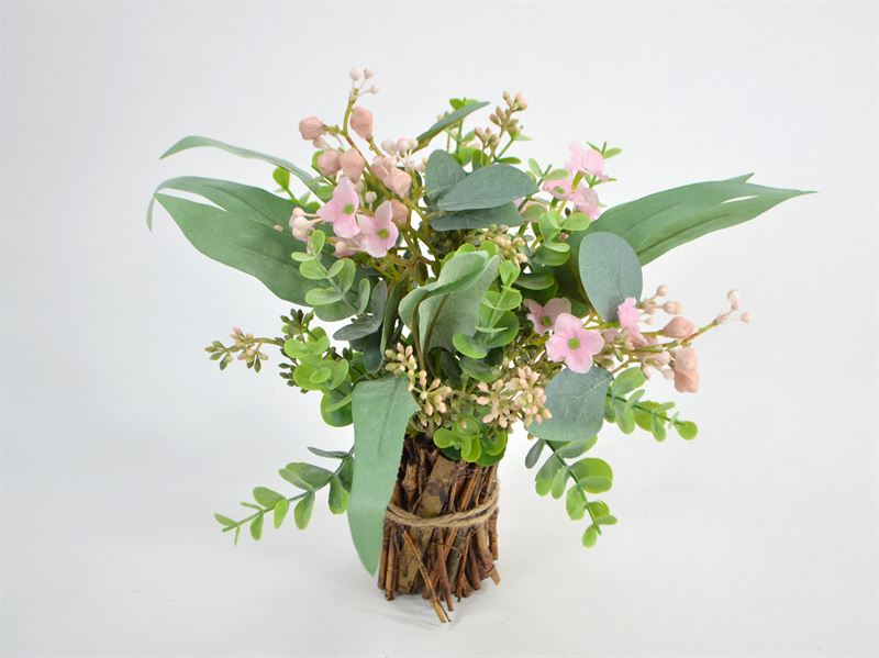 Deko Florale - vild blomsterbuket med træfod 2940-09
