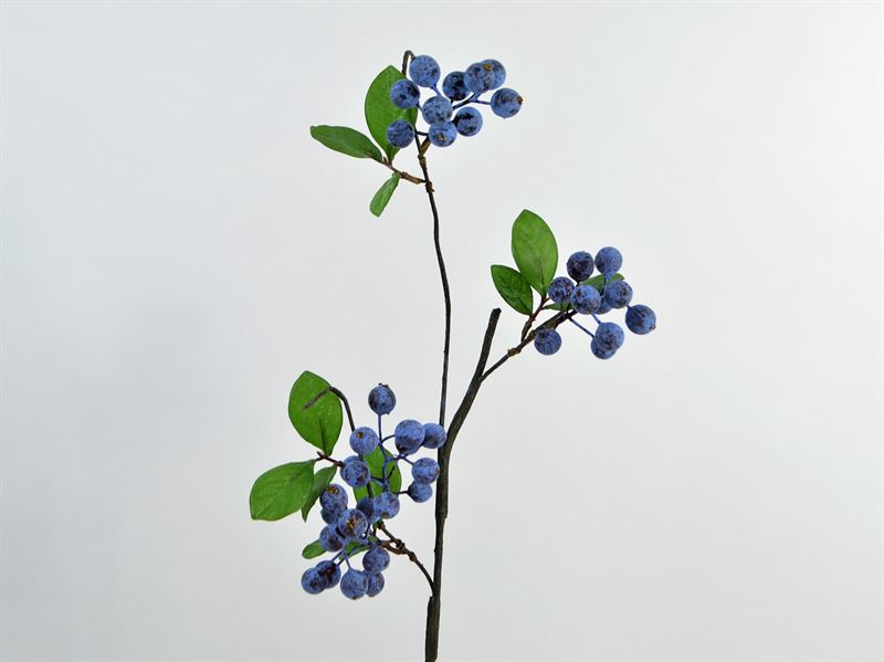 Kunstig gren m/blå bær, 86cm 2944-35