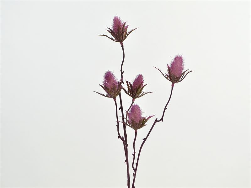 Kunstig tidsel m/ 5 blomster, fuchsia-pink, 53cm (3112-45)