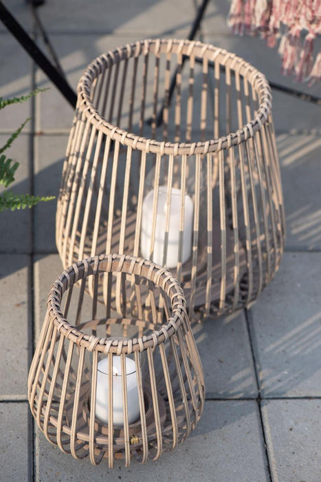 Ib Laursen - lanternesæt bambus m/glasindsats