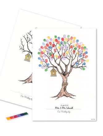 Mouse & Pen - Bryllupstræ, fingerprint multicolor