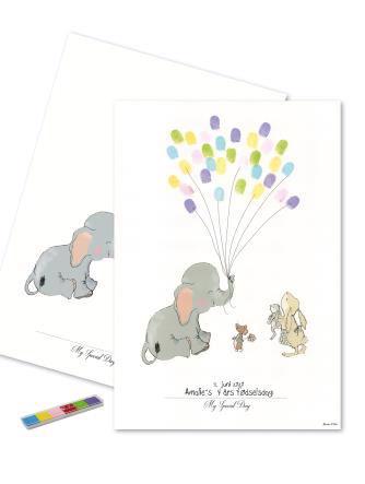 Mouse & Pen - Fingerprint elefant ballon, multifarvet