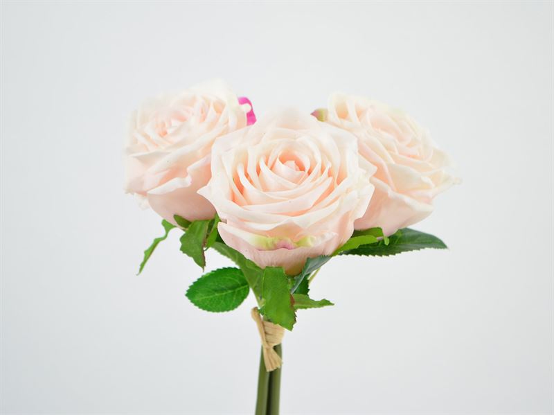 Deko Florale - Kunstige roser, 3 stk med natural touch, 29 cm, rosa (493609)