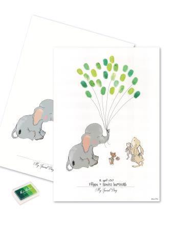 Mouse & Pen - Fingerprint elefant ballon, grøn
