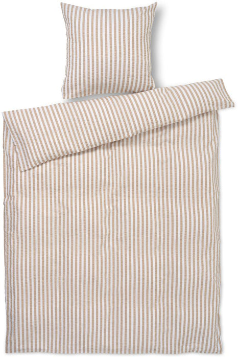 JUNA - sengetøj Bæk&Bølge sand/hvid, 140 cm x 200 cm