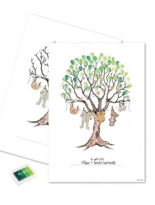 Mouse & Pen - Fingerprint barnedåbs træ, grøn