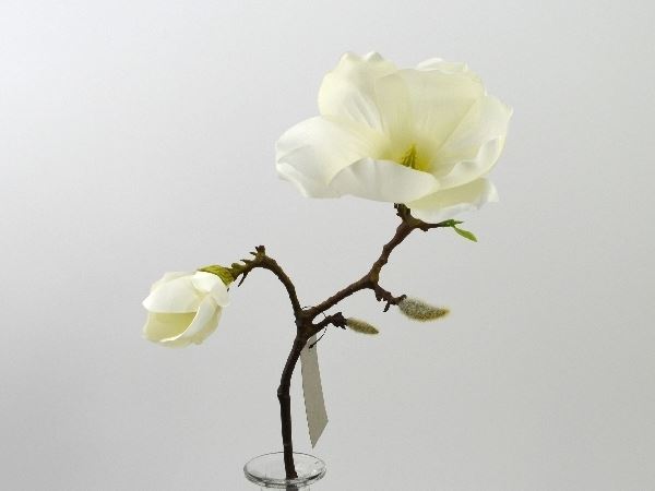 Kunstig magnolia stilk, creme, 48 cm (832901)