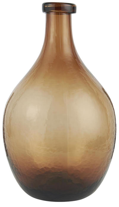 Ib Laursen - Glasballon, brunt glas, mundblæst, stor model