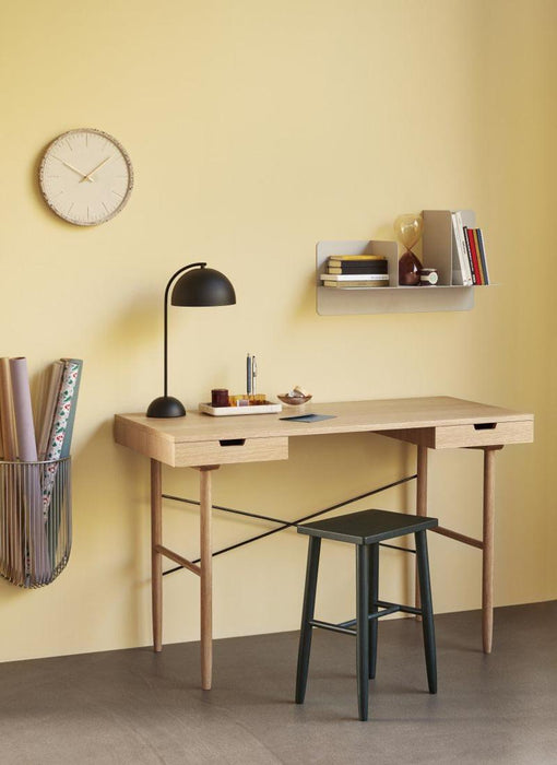 Hübsch - skrivebord m/2 rum, egetræ, natur
