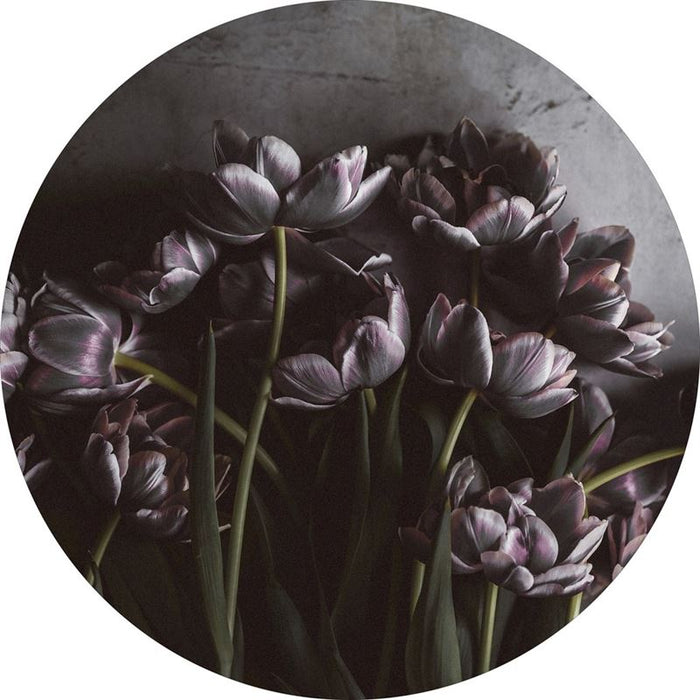 Malerifabrikken - Circle art, ø90 Dark tulips