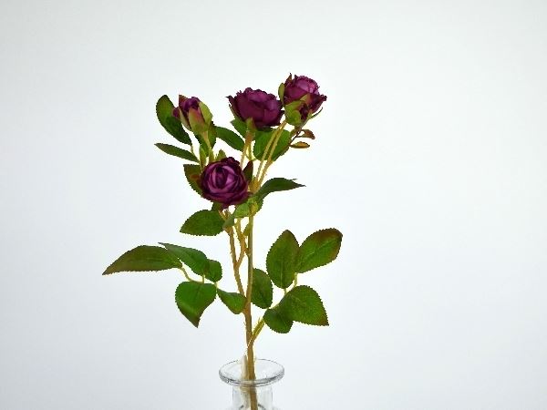 Kunstig rose gren, violet, 41cm  (984097)