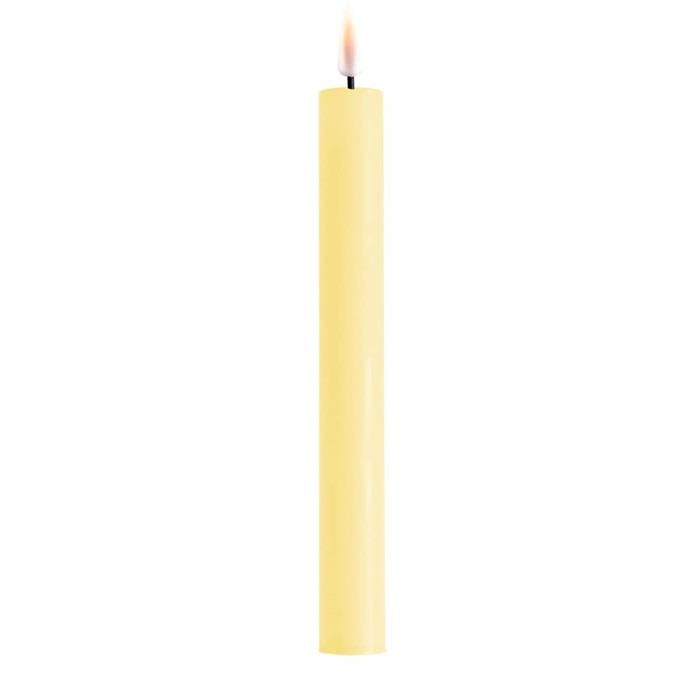Deluxe homeart - Lys gul kronelys, 2 x 24cm
