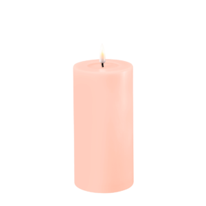 Deluxe Homeart - Lys rosa bloklys 7,5x15 cm.