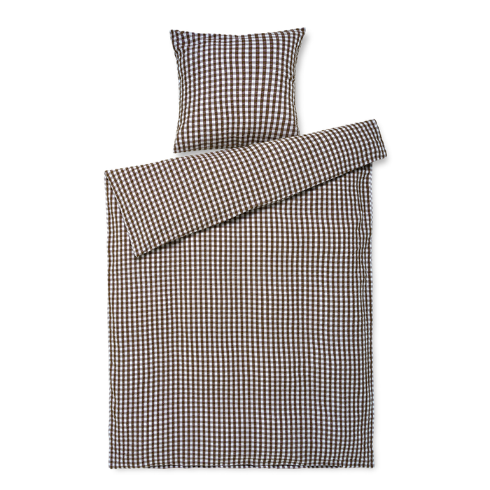JUNA - sengetøj Bæk&Bølge chokolade/Hvid, 200 cm x 220 cm