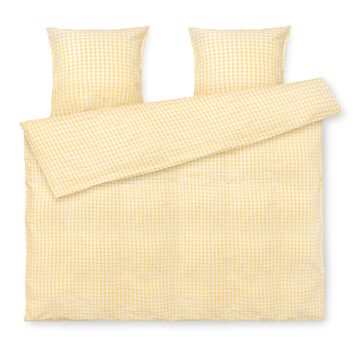 JUNA - sengetøj Bæk&Bølge Gul/Hvid, 200 cm x 220 cm
