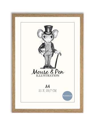 Mouse & Pen - ramme A4, eg