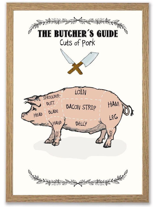 Mouse & Pen - The Butchers guide Pork A3