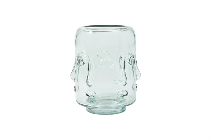 Speedtsberg - Vase, aqua, m/ansigt H: 18 cm.