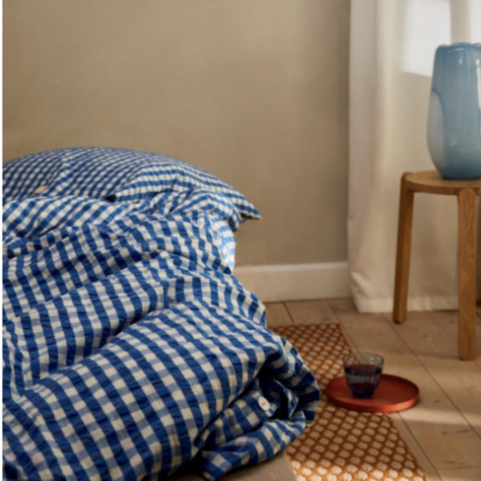 JUNA - sengetøj Bæk&Bølge blå/birk, 140 cm x 200 cm