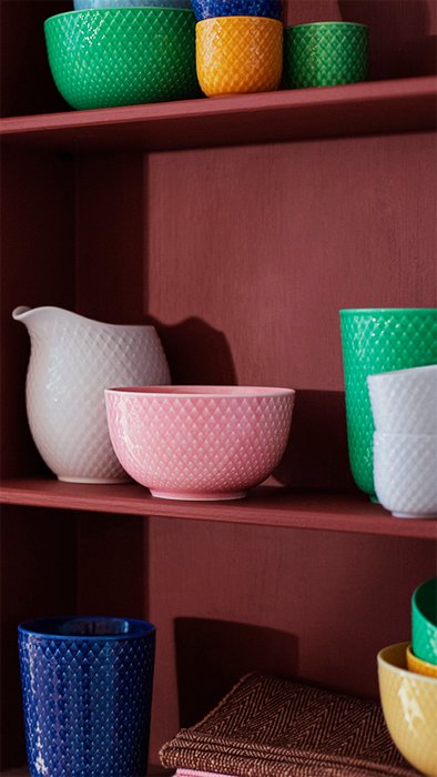Lyngby - Rhombe Color Skål Ø11 cm rosa porcelæn