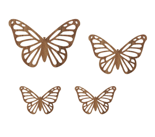 Novoform - sommerfugle, selvklæbende, træ